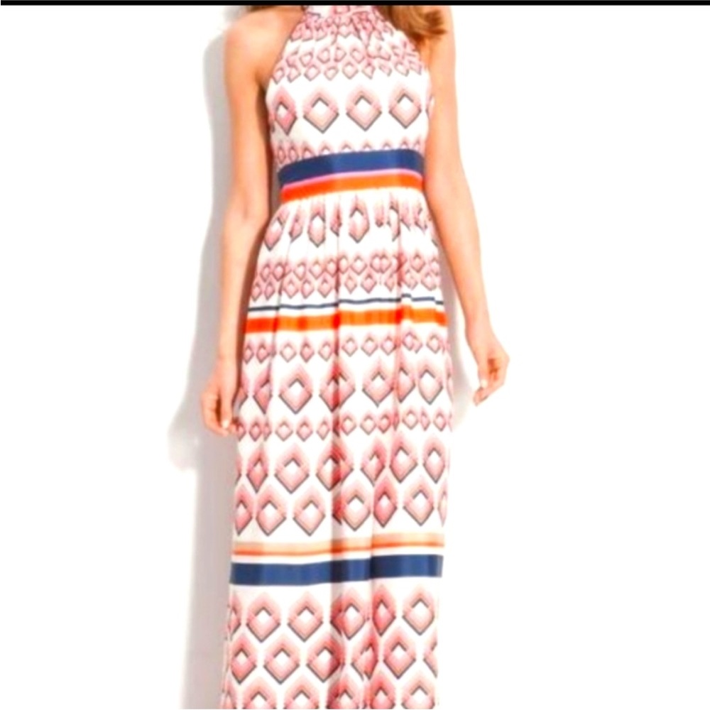 Eliza J NWT Missy Geometric Halter Maxi Dress - Picture 6 of 14